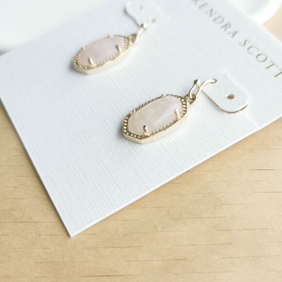 Kendra Scott Earrings | Lee | Gold Rose Quartz - Picture 2 of 2
